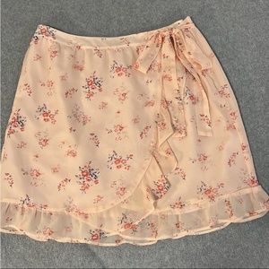 Coquette Floral Pink Mini Skirt Size 6 Fairy Cottagecore Ruffles Feminine